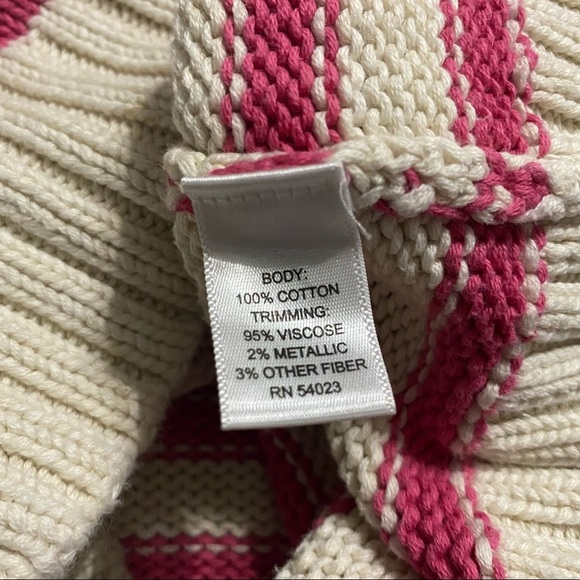 Banana Republic Pink Striped Bronze Metallic Pullover Sweater - Picture 5 of 5